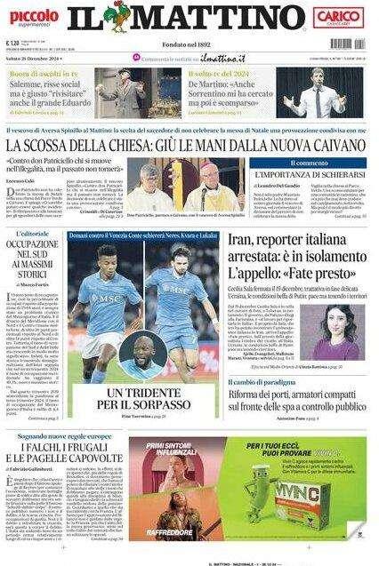 Il Mattino: "Un tridente per il sorpasso"