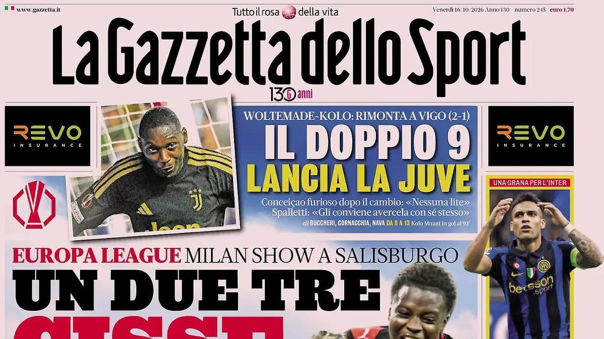 “Che botta Lautaro, niente derby”: la prima de La Gazzetta dello Sport