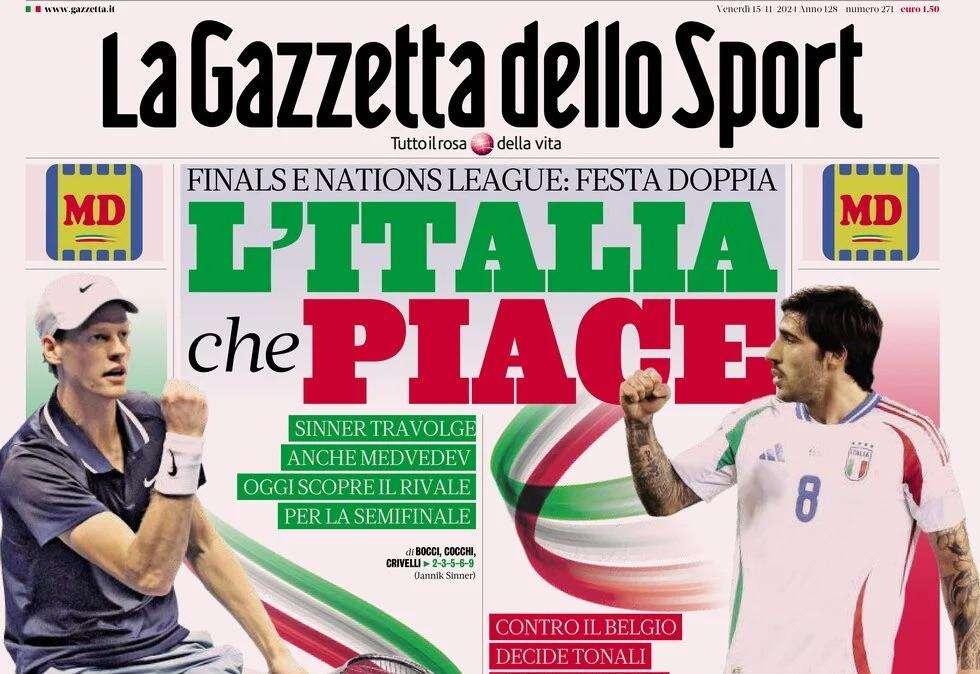 Gazzetta dello Sport: "L'Italia che piace: col Belgio decide Tonali, siamo ai quarti"