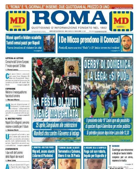 Il Roma - Napoli-Salernitana si potrebbe giocare dopo Inter-Lazio
