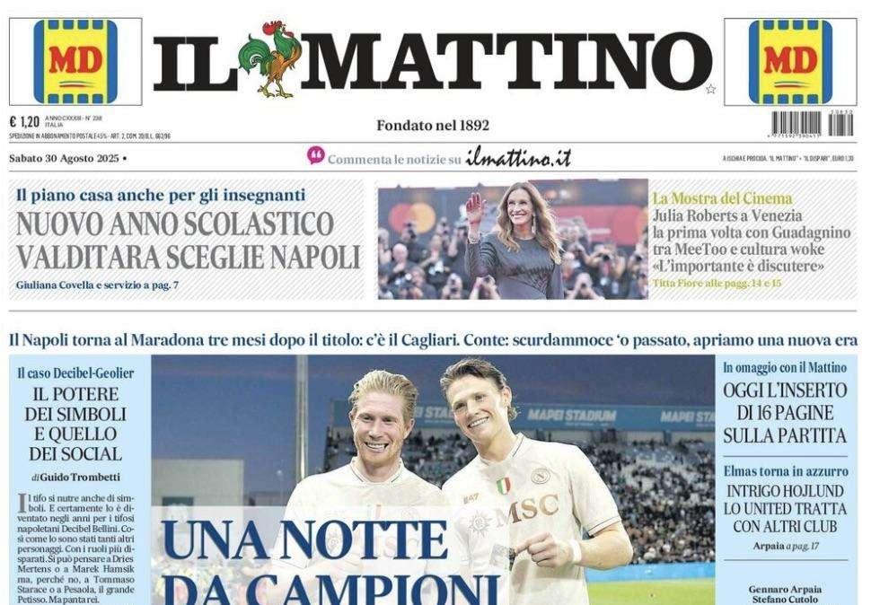 Il Mattino: "Una notte da Campioni"