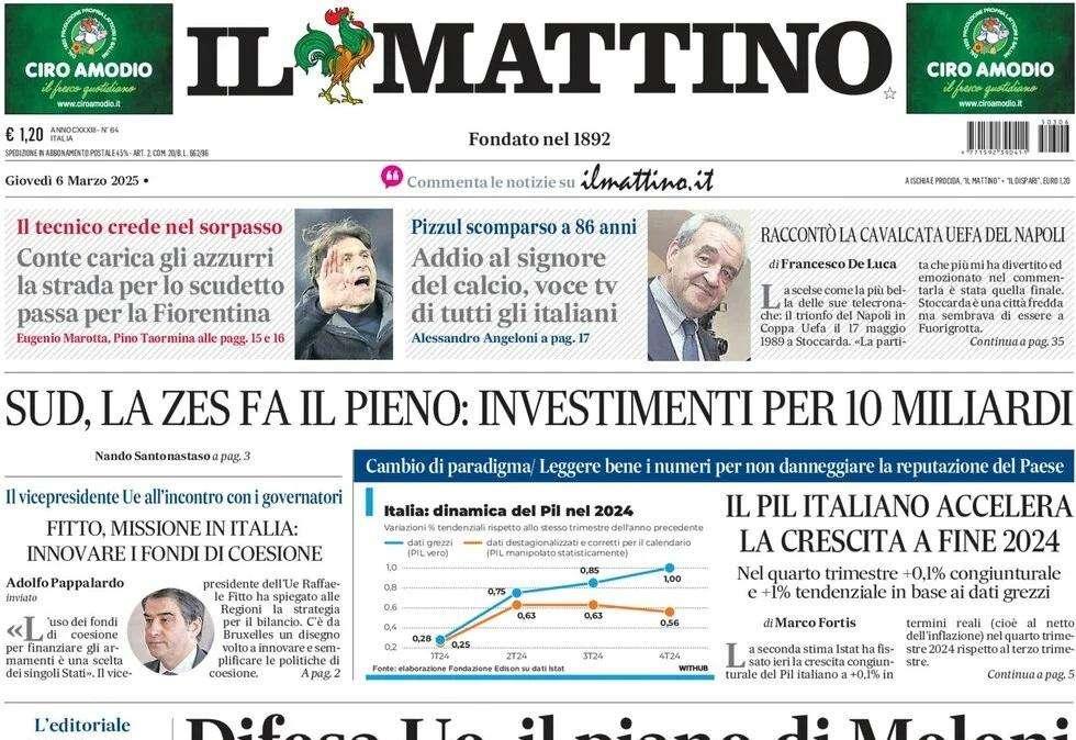 Il Mattino: "Conte carica gli azzurri: la strada Scudetto passa per la Fiorentina"