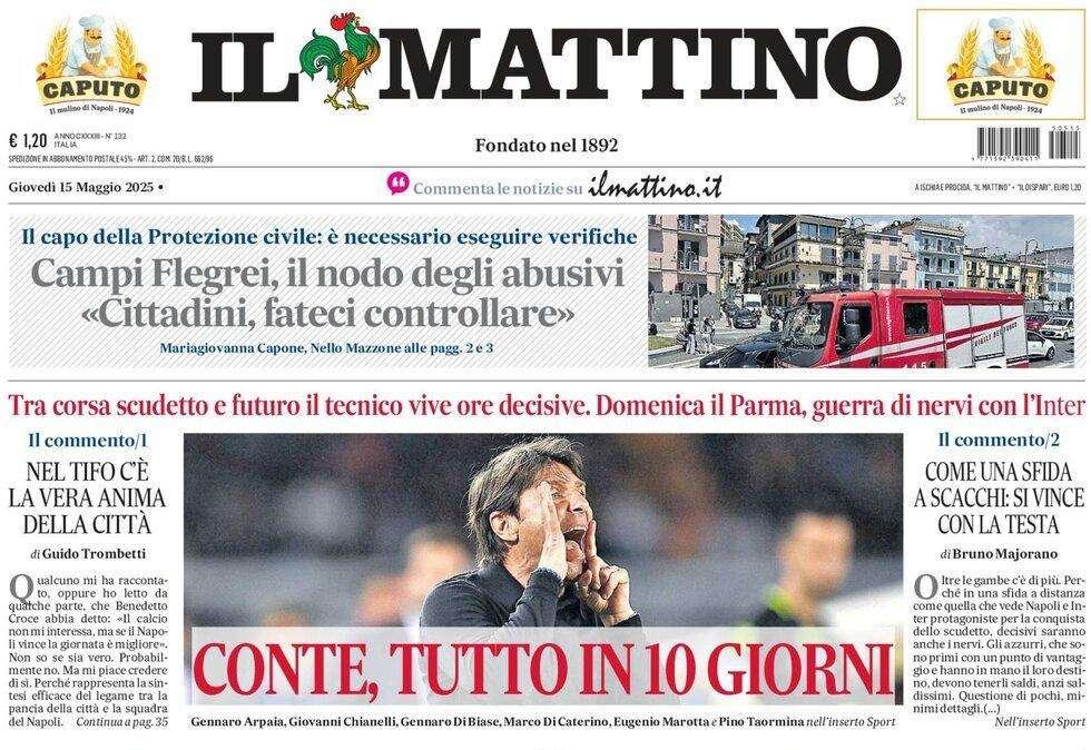 Il Mattino celebra ancora lo Scudetto: "Fantastici 4"