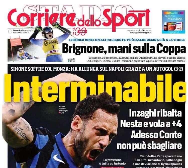 Corriere dello Sport sull'Inter: "Interminabile! Ora Conte non può sbagliare"