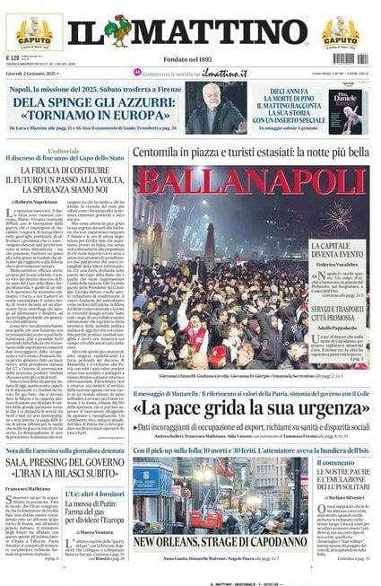 Il Mattino: "Dela spinge gli azzurri: 'Torniamo in Europa'"