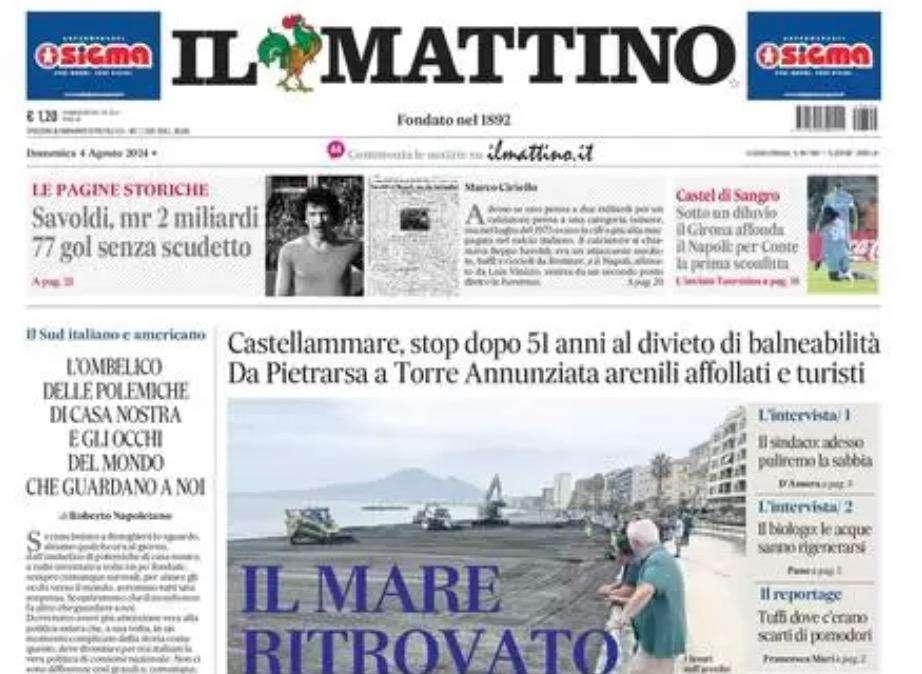 Il Mattino: "Sotto il diluvio, il Girona affonda il Napoli"