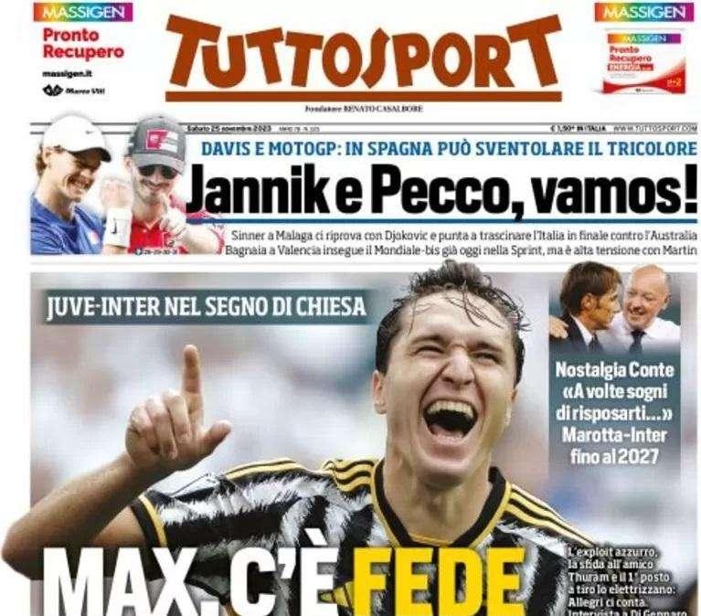 PRIMA PAGINA - Tuttosport: "Max, c'è Fede nel sorpasso"