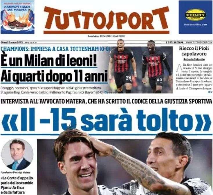 PRIMA PAGINA - Tuttosport: "Di Maria, fai ancora l'Angel!"