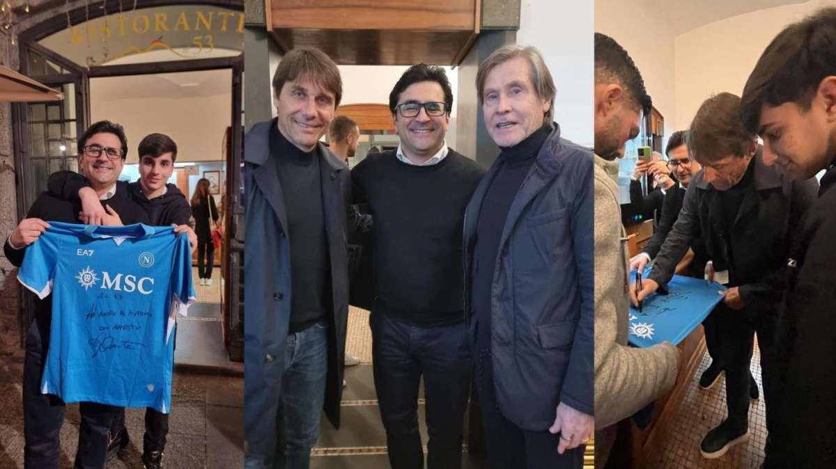 Conte e staff a cena a Piazza Dante: "Fioretto per lo Scudetto. Divorata la genovese..."