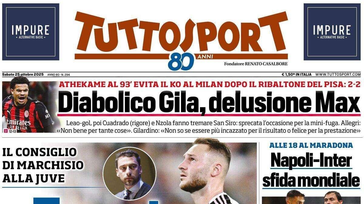 Tuttosport: "Napoli-Inter sfida mondiale, Neres falso nove"