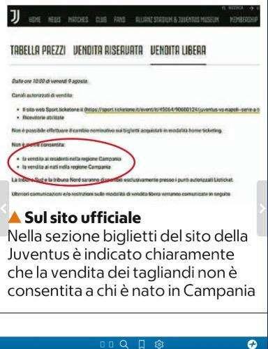 Juve-Napoli vietata ai nati in Campania, la Questura di Torino: "Mai concordata la decisione con il club"