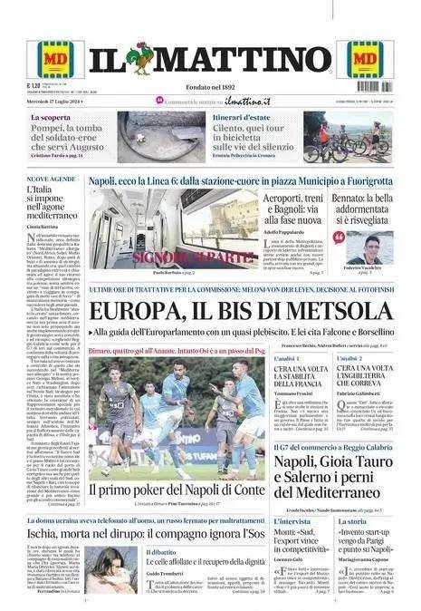 Il Mattino: "Il primo poker del Napoli di Conte"