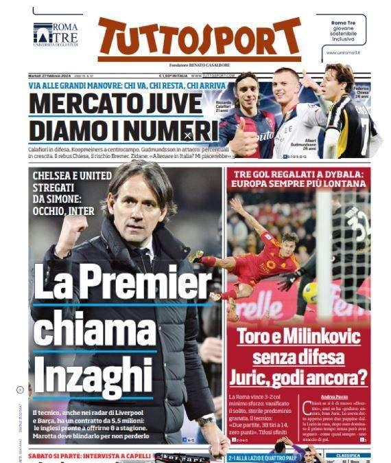 PRIMA PAGINA - Tuttosport: "La Premier chiama Inzaghi"