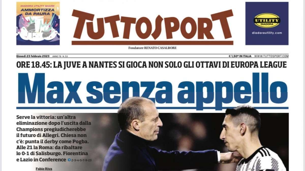 PRIMA PAGINA - Tuttosport: "Max senza appello"