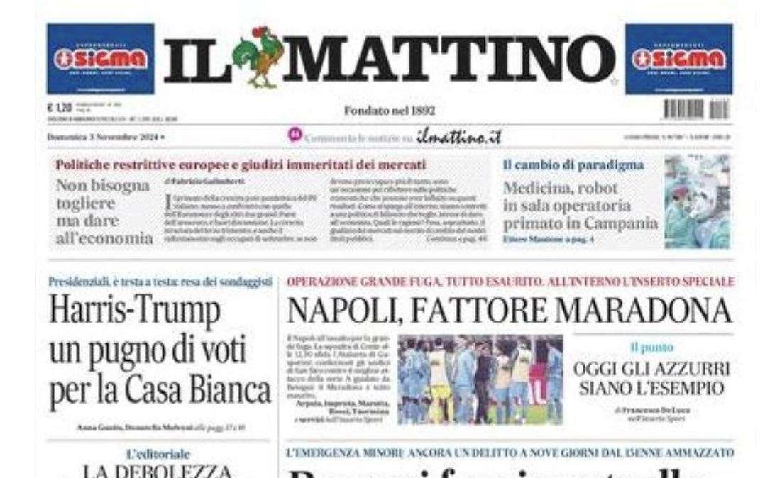 Il Mattino: "Napoli, fattore Maradona"