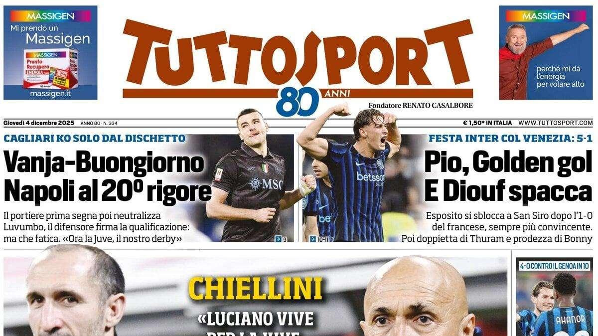 Tuttosport: "Vanja-Buongiorno, Napoli al ventesimo rigore"
