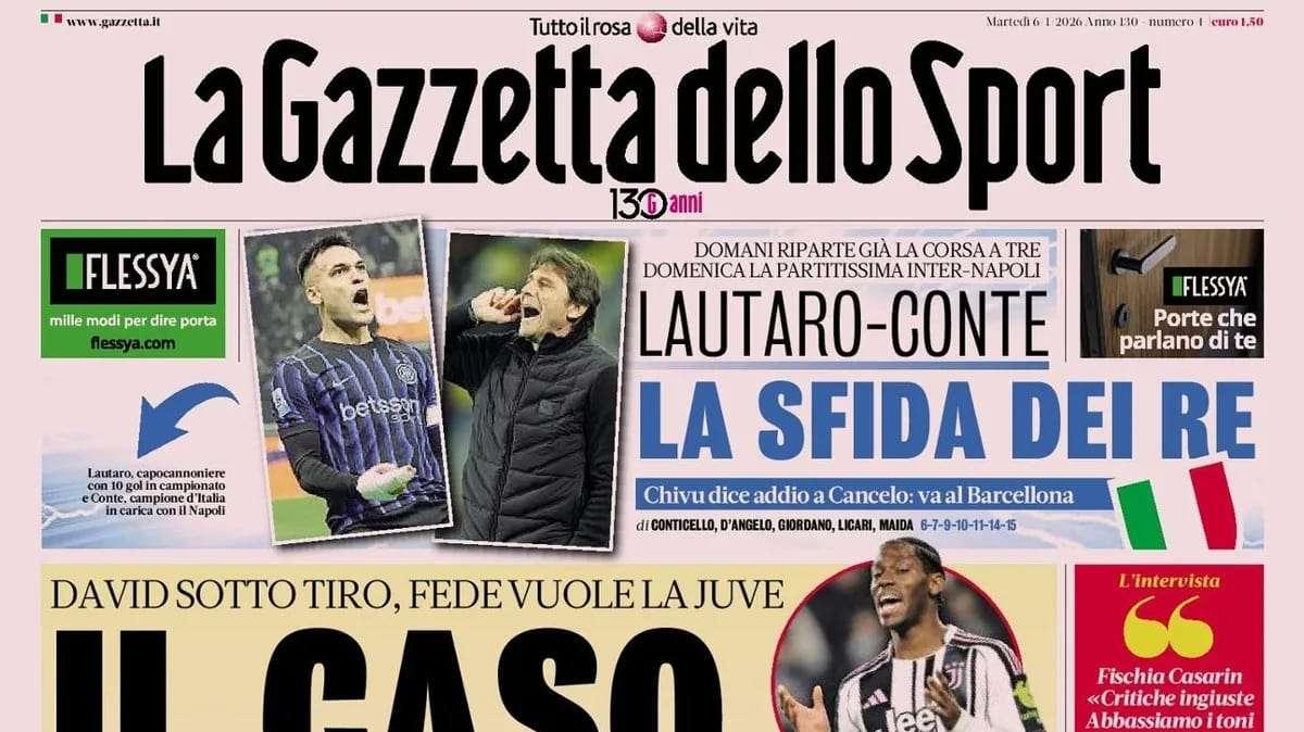 La Gazzetta dello Sport: "Lautaro-Conte la sfida dei re" 