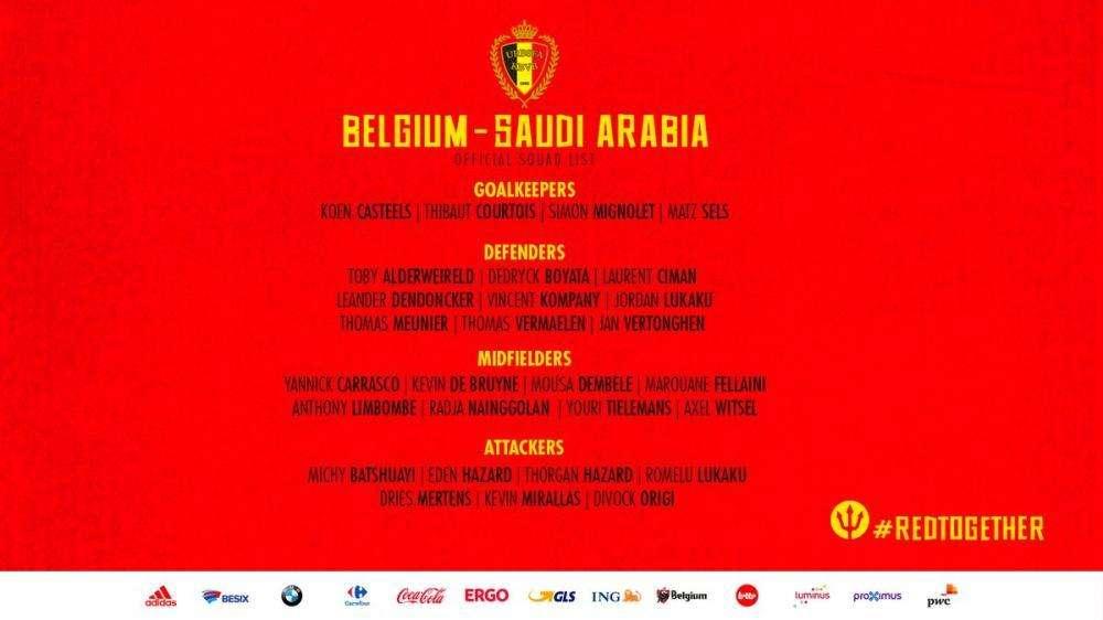FOTO - Belgio, i convocati per l'amichevole con l'Arabia Saudita: c'è Mertens