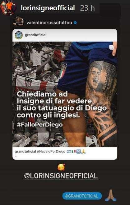 FOTO - #FalloperDiego, Insigne condivide richiesta dei tifosi