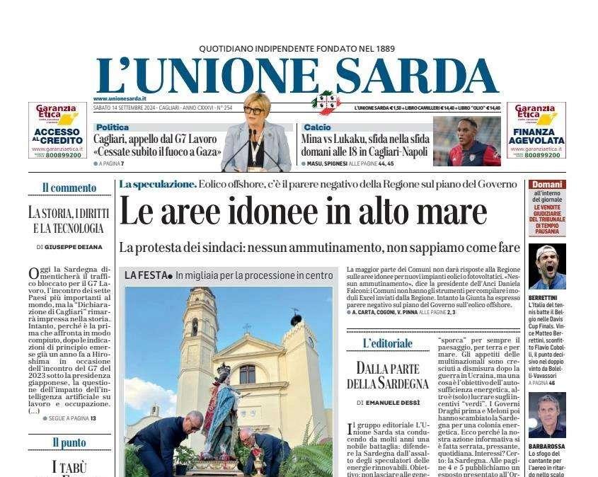 L'Unione Sarda: "Mina vs Lukaku, la sfida nella sfida"
