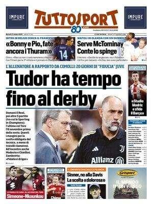 Tuttosport e l'ultimatum Juve a Tudor: "Venti giorni per la svolta"