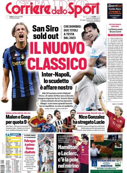Inter-Napoli è il nuovo classico! Corriere dello Sport: "Lo Scudetto è affare nostro"