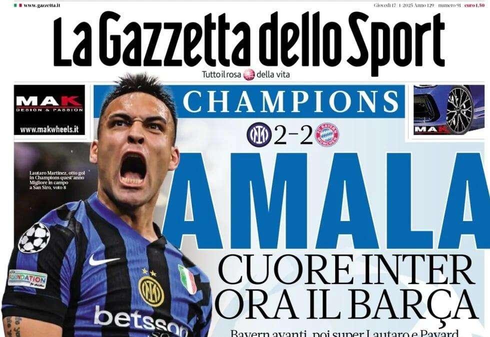 La Gazzetta dello Sport: "Amala! Cuore nerazzurro, ora il Barça"