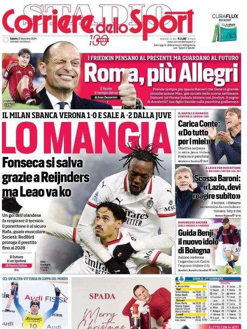 Corriere dello Sport: "Fonseca lo mancia. Carica Conte per il sorpasso"