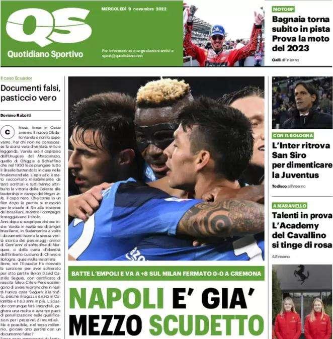 QS esagera: "Napoli, è già mezzo Scudetto!"