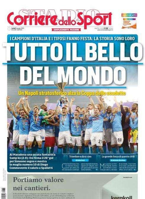 PRIMA PAGINA - CdS Campania: "Tutto il bello del mondo"