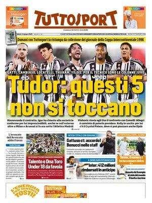 Tuttosport: "Tudor, questi 5 non si toccano. C'è Bonucci nello staff di Gattuso"