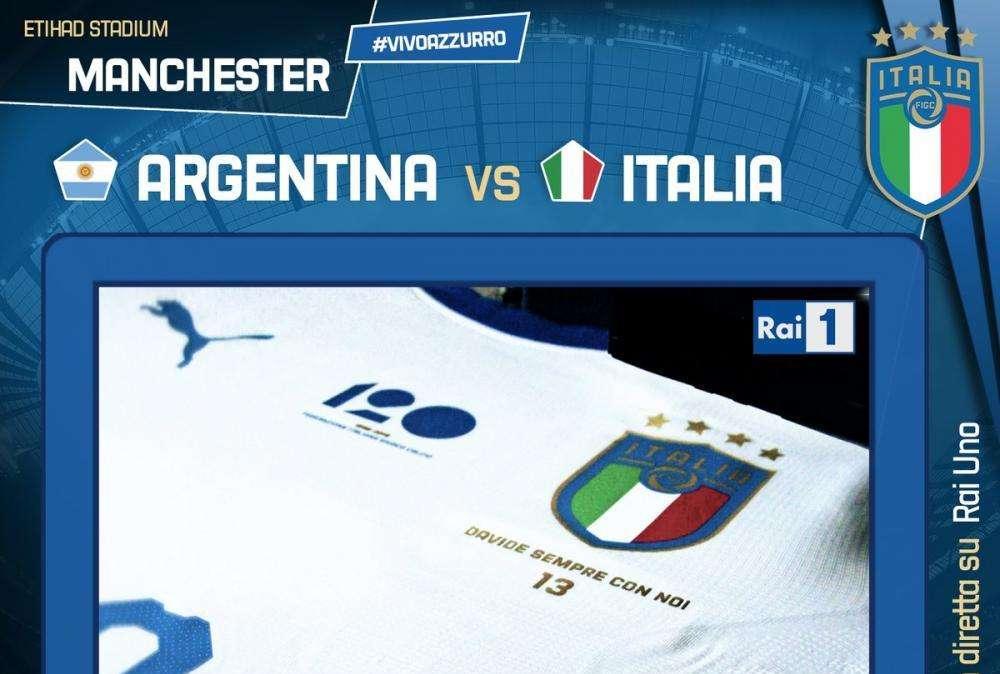FOTO - "Davide sempre con noi", Italia stasera in campo con una maglia speciale per Astori 