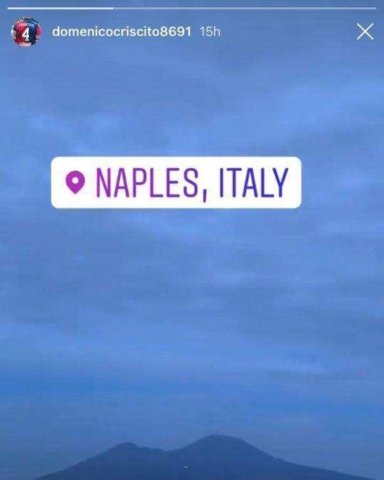 VIDEO - Criscito torna a Napoli e si gode il panorama del Golfo: le immagini postate su Instagram