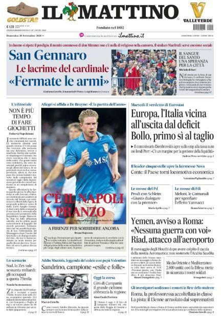 Fiorentina-Napoli a pranzo, Il Mattino: "A Firenze per sorridere ancora"