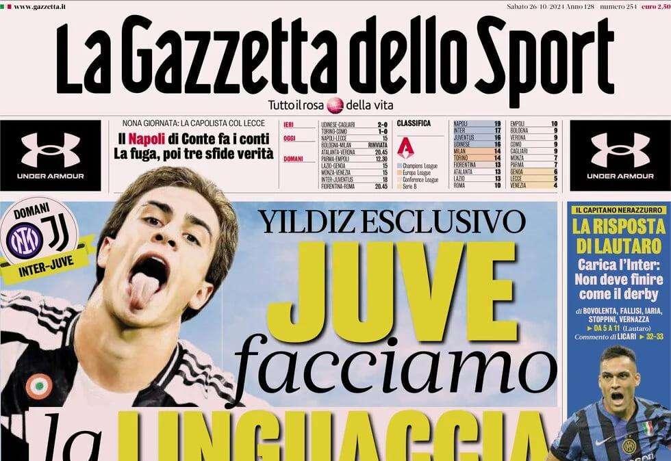 Gazzetta dello Sport: "Juve, facciamo la linguaccia"
