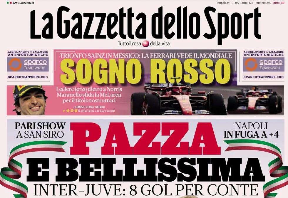 Gazzetta dello Sport: "Pazza e bellissima: 8 gol per Conte" 