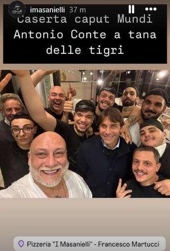Una pizza prima della Coppa Italia: Conte a cena da "I Masanielli' a Caserta