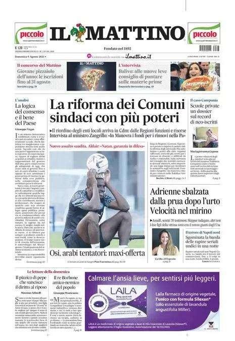 PRIMA PAGINA - Il Mattino: “Osi, arabi tentatori: maxi offerta"