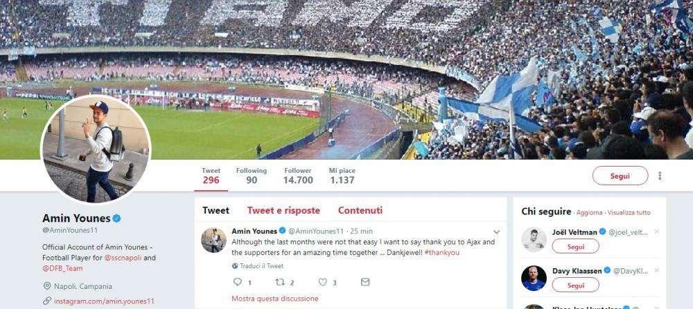 FOTO - Younes sempre più partenopeo: ecco come ha aggiornato il suo profilo Twitter