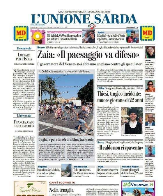L'Unione Sarda: "Il Cagliari vola in Valle d'Aosta aspettando Gaetano"