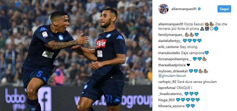 FOTOGALLERY - Da Reina a Milik, tutti uniti per Ghoulam. Gli azzurri gli si stringono attorno: "Forza, tornerai più forte di prima!"