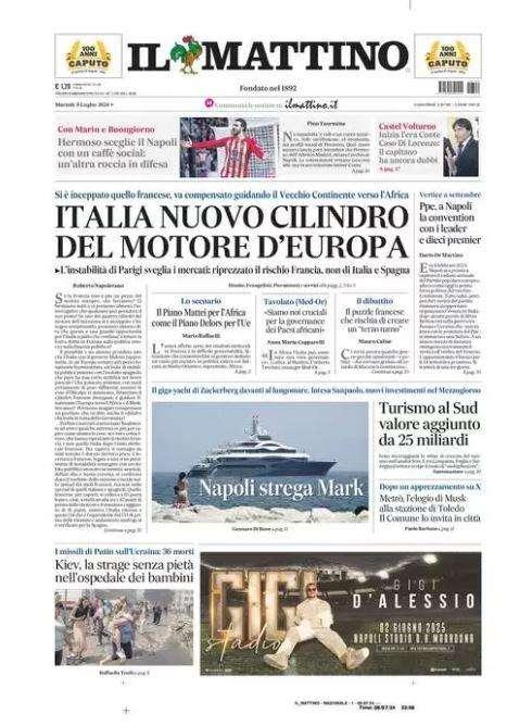 Il Mattino: "Hermoso sceglie il Napoli con un caffè social: un'altra roccia in difesa"