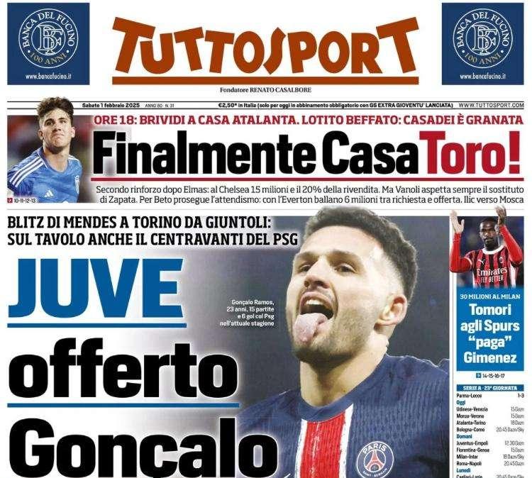Tuttosport apre col mercato Juventus: "Offerto Gonçalo Ramos"