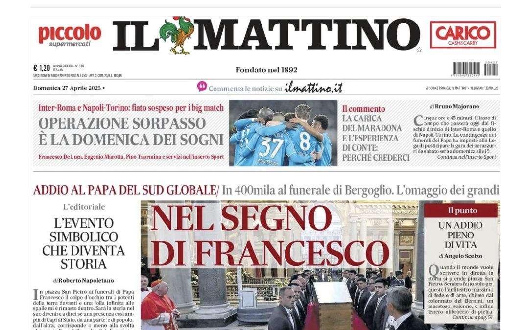 Il Mattino: "Operazione sorpasso: è la domenica dei sogni"