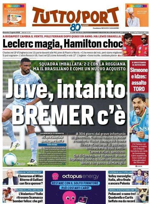 Tuttosport di spalla: "Simeone-Idzes, assalto Toro"