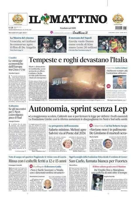 PRIMA PAGINA Il Mattino: "Garcia vuole Danso come erede di Kim, muro Lens: 30mln"