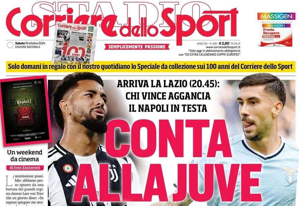 Corriere dello Sport: "Conta alla Juve, chi vince aggancia il Napoli"