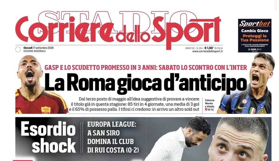 De Bruyne va a 200, ha stregato Allegri: la prima del Corriere dello Sport-Stadio