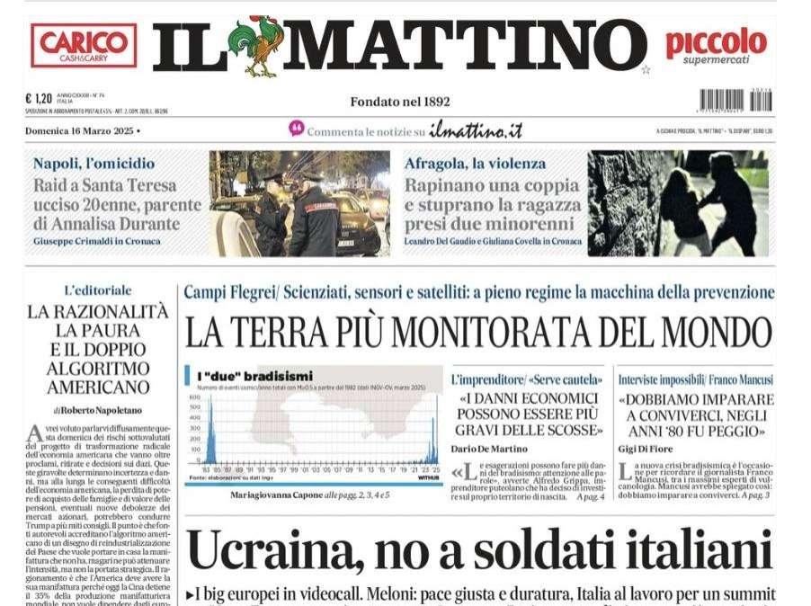 Il Mattino apre con le parole di Conte: "Come una finale di Coppa del Mondo"