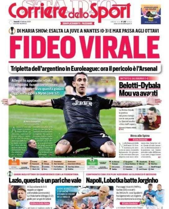 PRIMA PAGINA - CdS e il paragone tra i registi: "Lobotka batte Jorginho"